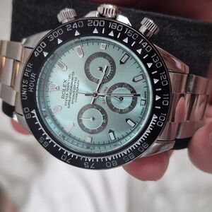 Classic Chronograph Silver and Black Dial Watch